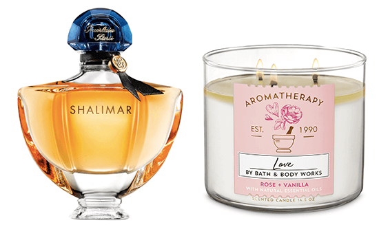 perfume and scented candle