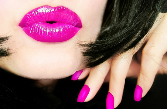 pink lips and nails