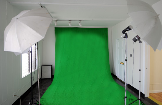 green backdrop boudoir studio
