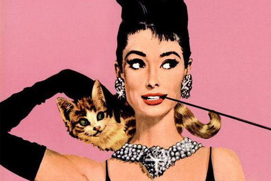 Audrey Hepburn with cat