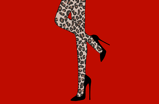 Illustrated leopard stockings