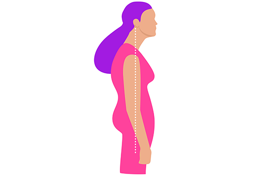 cartoon image of woman slouching