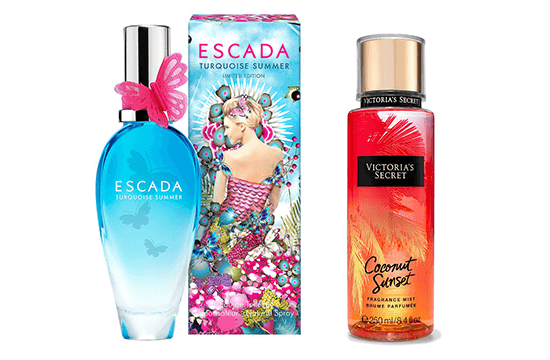 Escada and Victoria's Secret perfumes