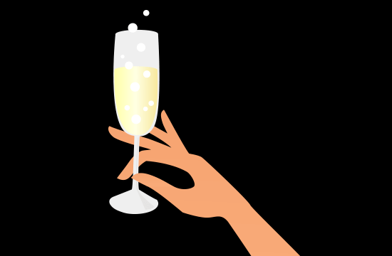 cartoon champagne glass