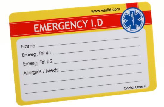 emergency ID card