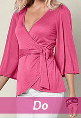 pink wrap around blouse