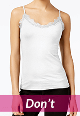 white top with lacy neckline