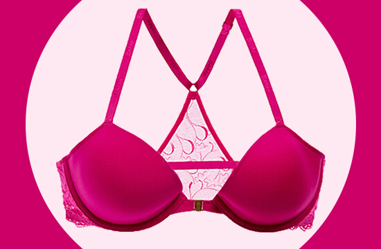 front closure pink bra