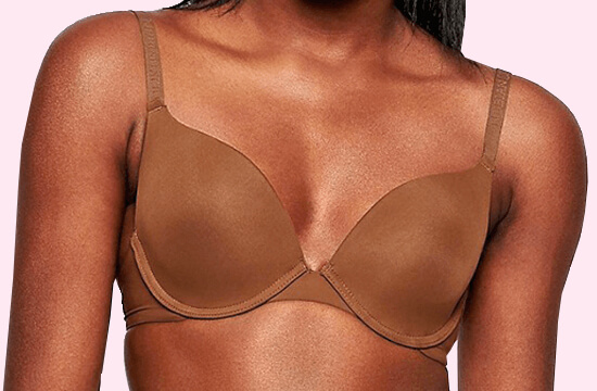 woman wearing brown bra