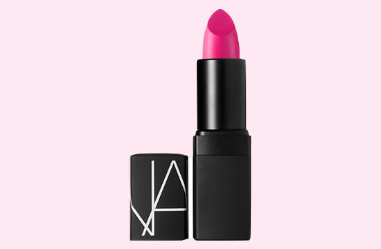 bright pink lipstick