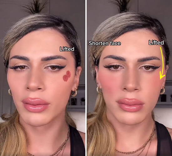 blush tutorial to lift cheeks