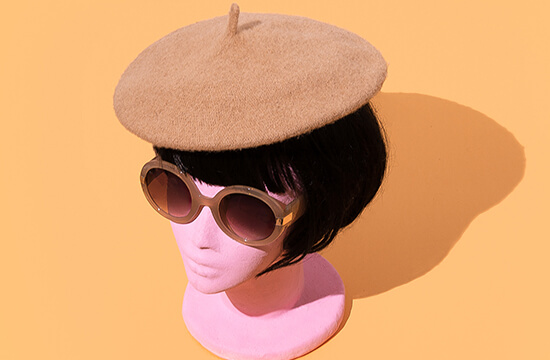 hat on a mannequin