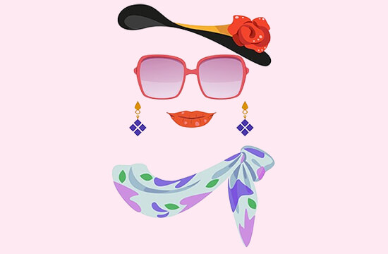 illustration of woman's accessories