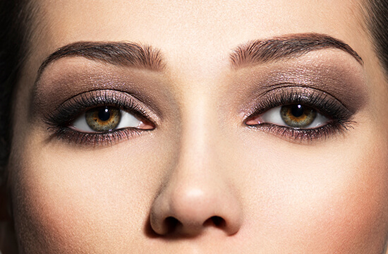 woman with smokey eye makeup
