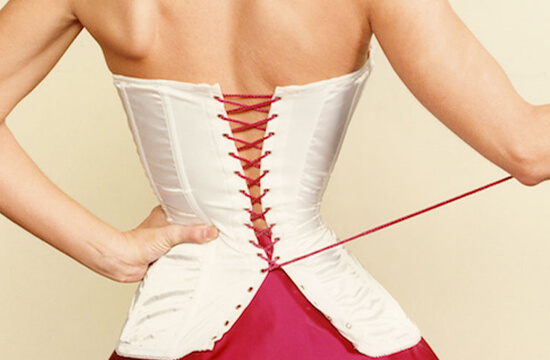 back side of corset