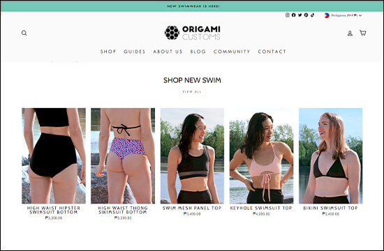 Origami Customs website