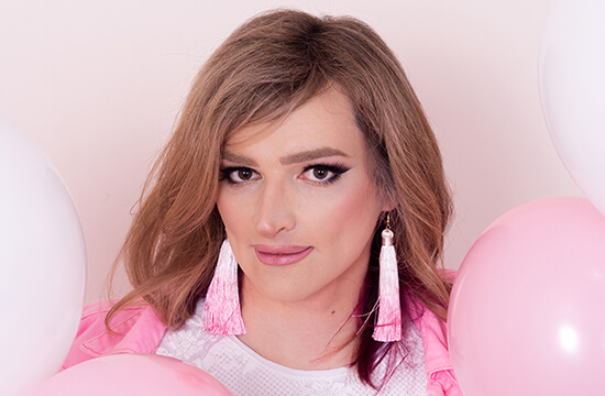 beautiful transwoman in pink