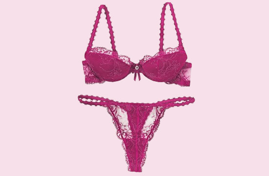 pink bra and panty set