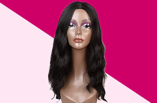 mannequin with black long wig