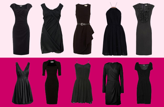 5 different black dresses