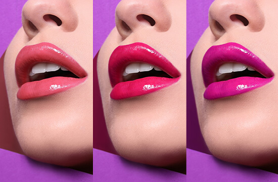 lips with different lipstick